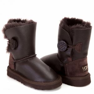 Ugg Kids Bailey Button Metallic Chocolate