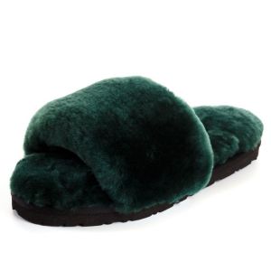 Ugg Fluff Slide Slippers DARK GREEN