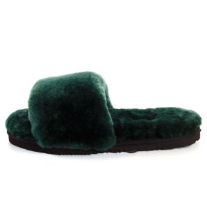 Ugg Fluff Slide Slippers DARK GREEN